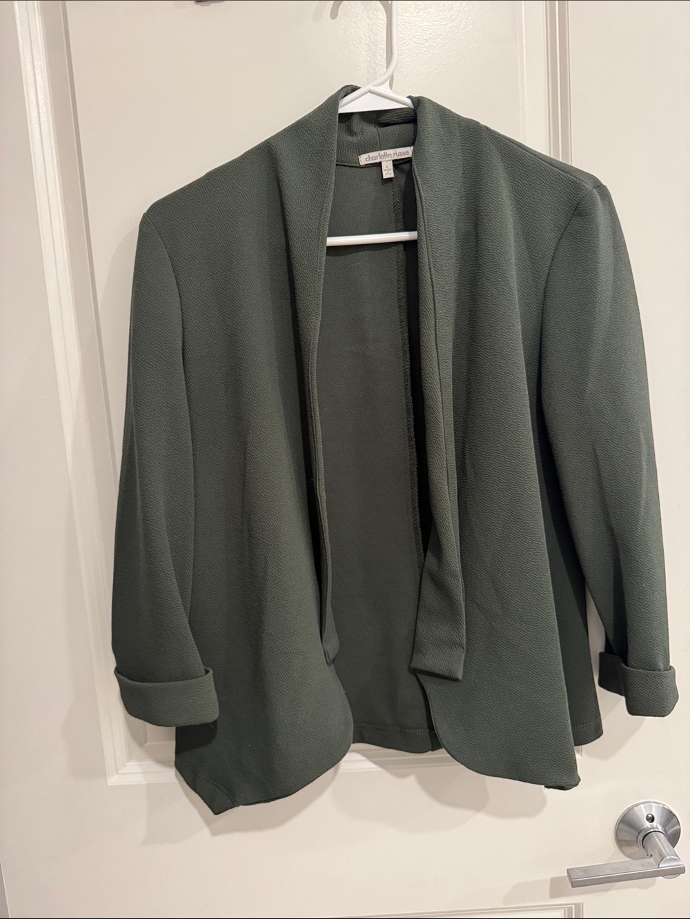 Charter Club Moss Green Open-Front Relaxed Blazer